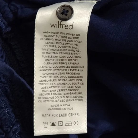 𝅺ARITZIA WILFRED Navy Blue Irène Lace-Trimmed Wide leg Jumpsuit Size Medium - Picture 5 of 6